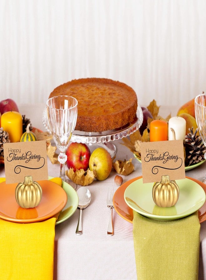 Barydat مجموعة باريدات لتزيين طاولة الخريف، 27 قطعة، حامل بطاقات أسماء على شكل يقطينة ذهبية صغيرة، حامل بطاقات أسماء على شكل يقطينة، حامل أرقام طاولات، مثالية لتزيين عيد الشكر، وحفلات الزفاف ذات الطابع الخريفي، وحفلات الغداء، وغيرها. - Image 5